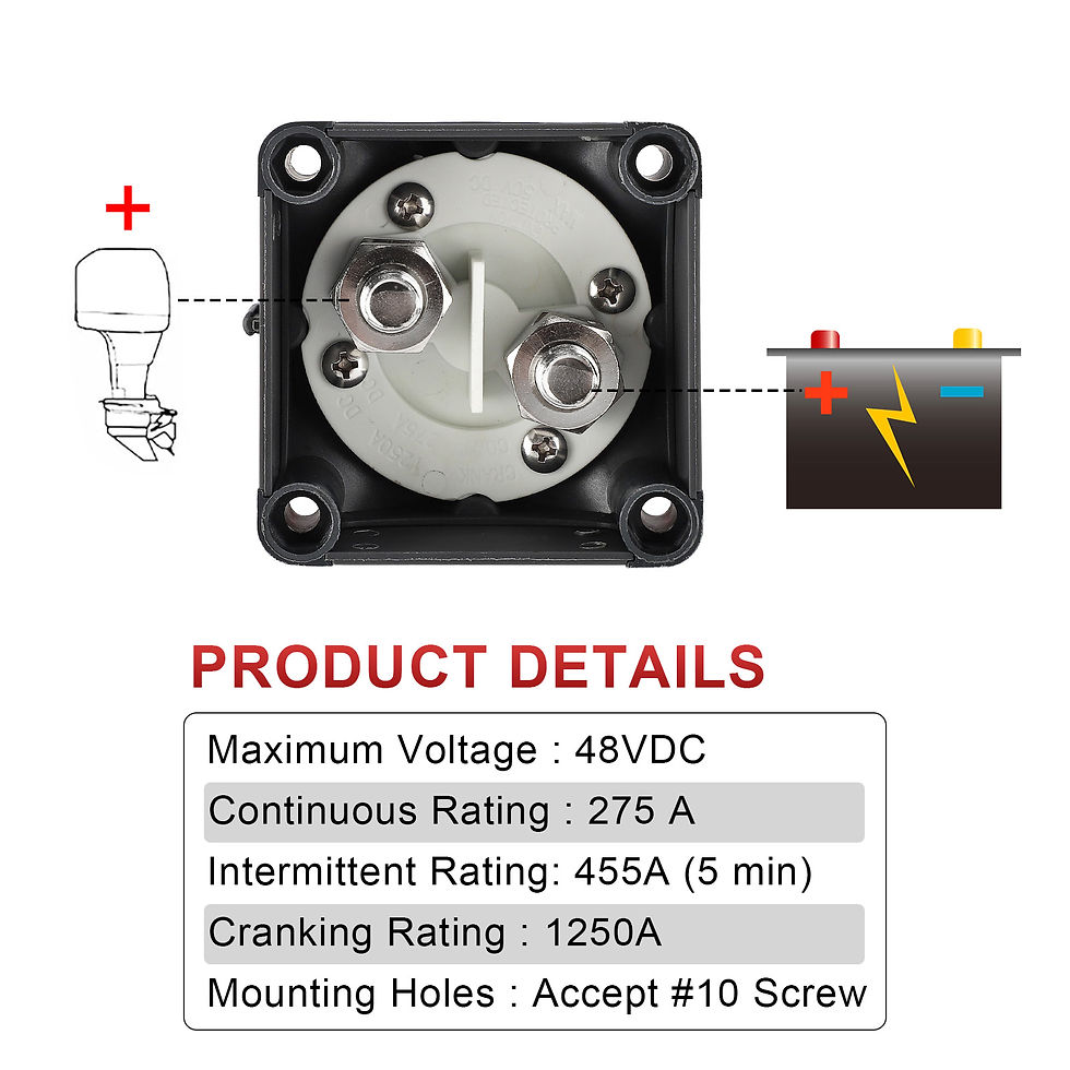 Thumbnail: 12V 300A Circuit Cutter for Camper Car Auto RV Marine Boat Key Battery Selector