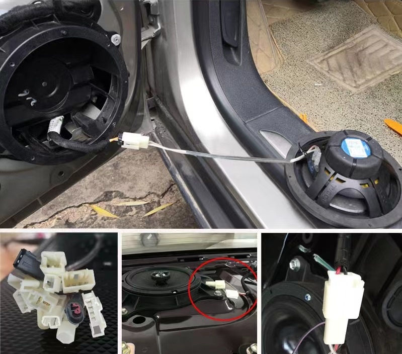 Thumbnail: Car Front Rear Door Bass Speaker Horn Mat Adapter wire Cable Ring 6.5" inch car