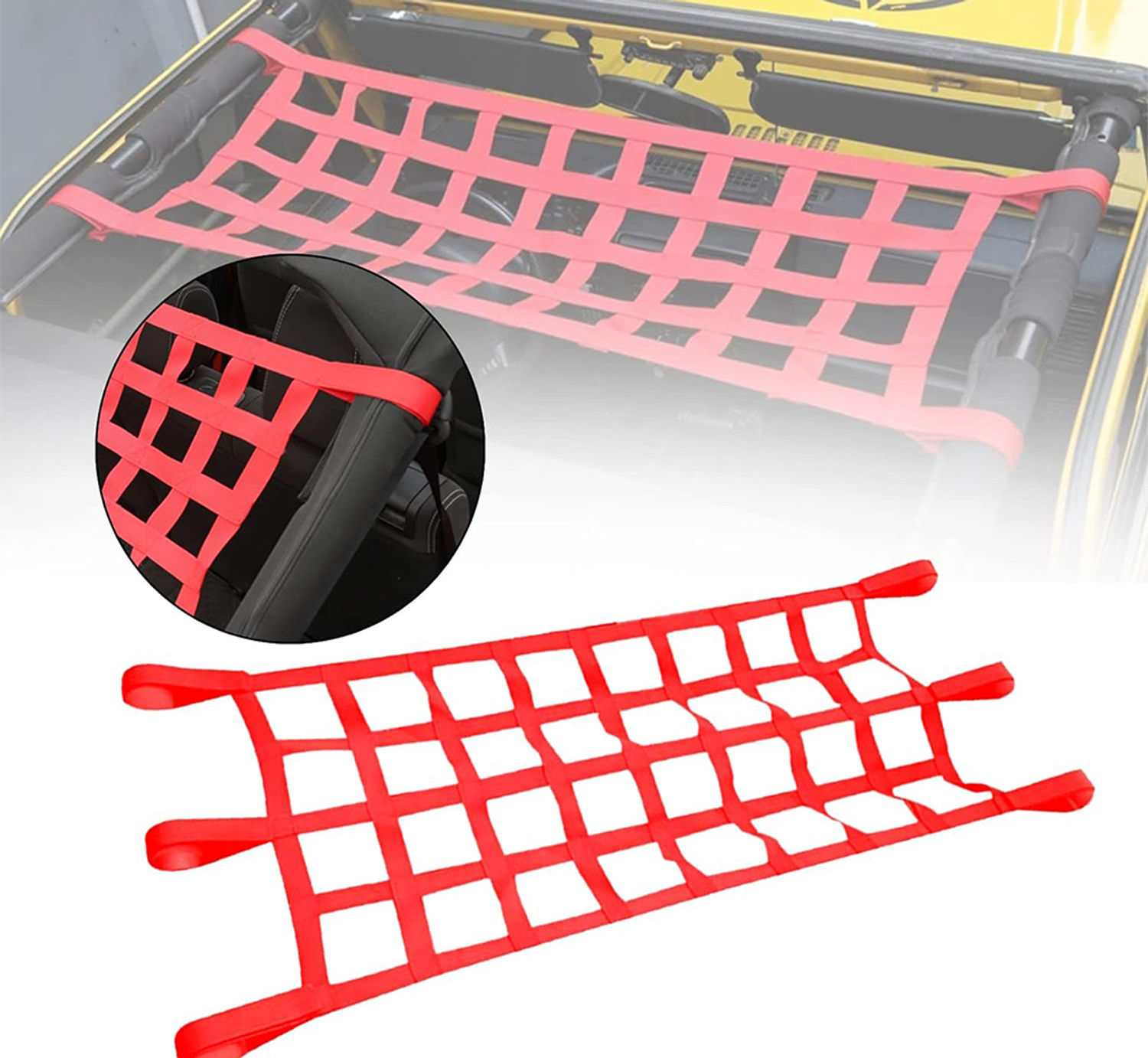 Car Top Roof Hammock Mesh Cargo Net for Jeep Wrangler JK JKU JL YJ TJ LJ 1997-20