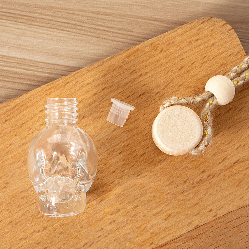 Thumbnail: Car Skull Perfume Bottle Ornament Aromatherapy Essential Oil Bottle Hanging Auto