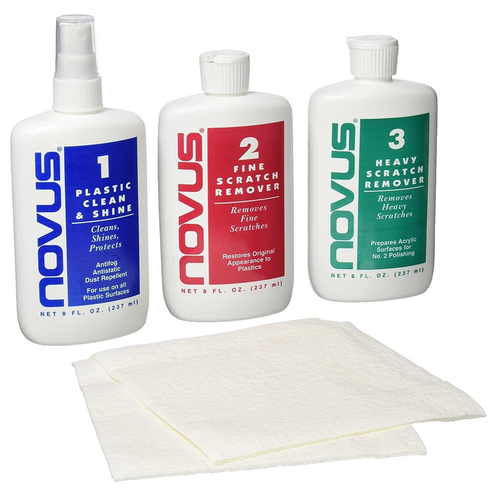 Novus Plastic Polish System - 3 Solution Kit - 8oz each