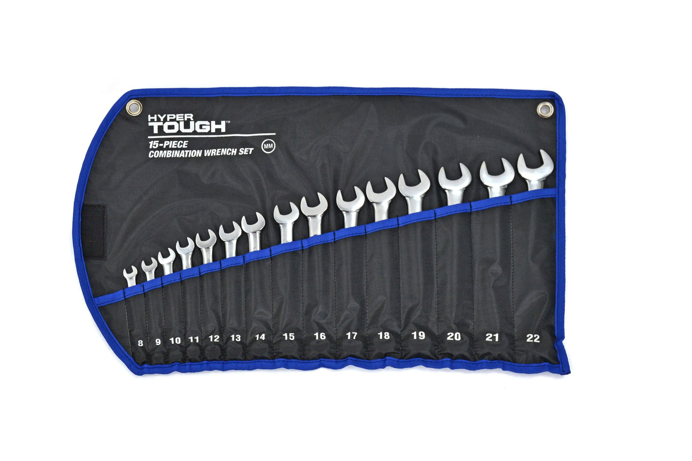 Hyper Tough 15-Piece Metric Combination Wrench Set