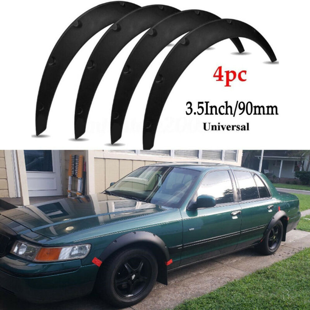 4Pcs Car Wheel Eyebrow Fender Flares ABS Fender Flexible Mudguards Wide Body Whe