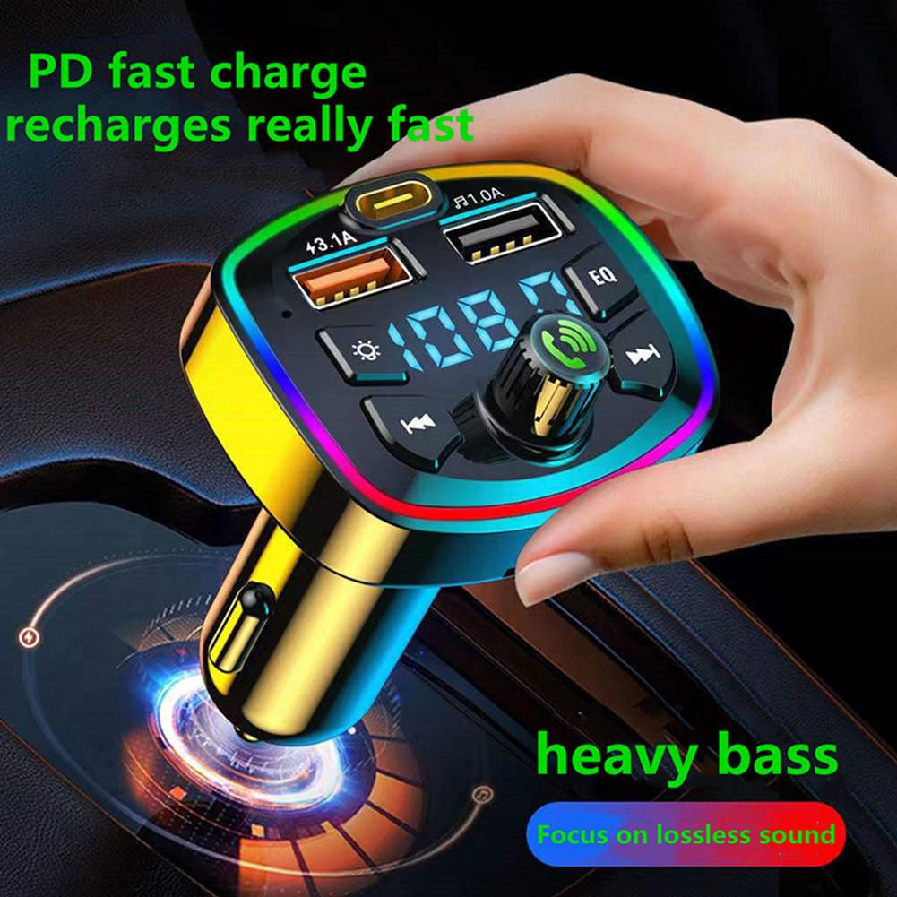 Bluetooth 5.0 Car Charger Car FM Transmitter Bluetooth Hands Free Mp3 True 3.1A