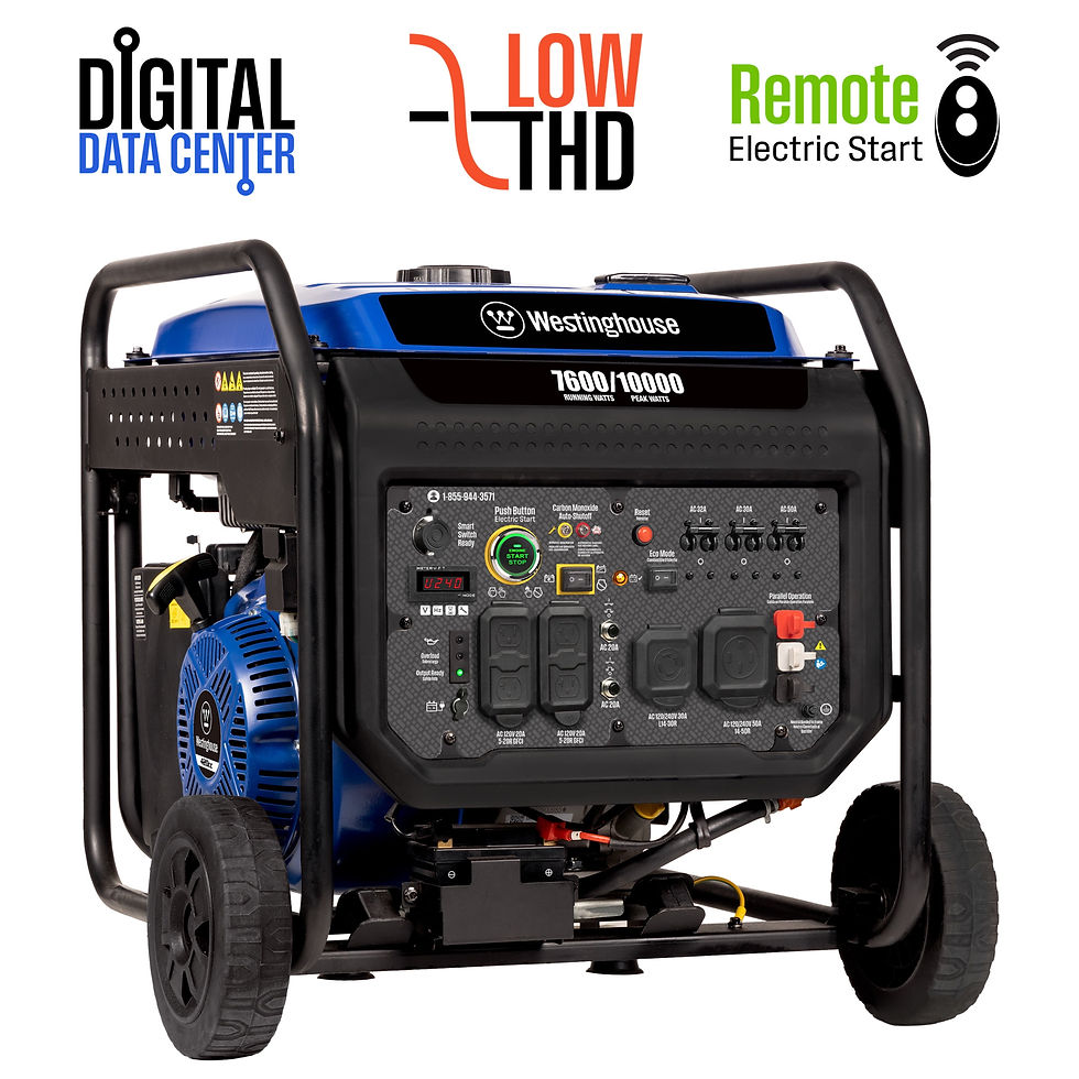 10,000 Peak Watt Portable Inverter Generator, Gas Powered, Remote Start with CO 