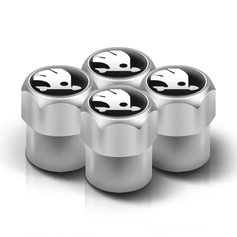 Thumbnail: 4pcs Metal Car Wheel Tire Valve Caps Stem Case Covers Accessories For Skoda S Ko