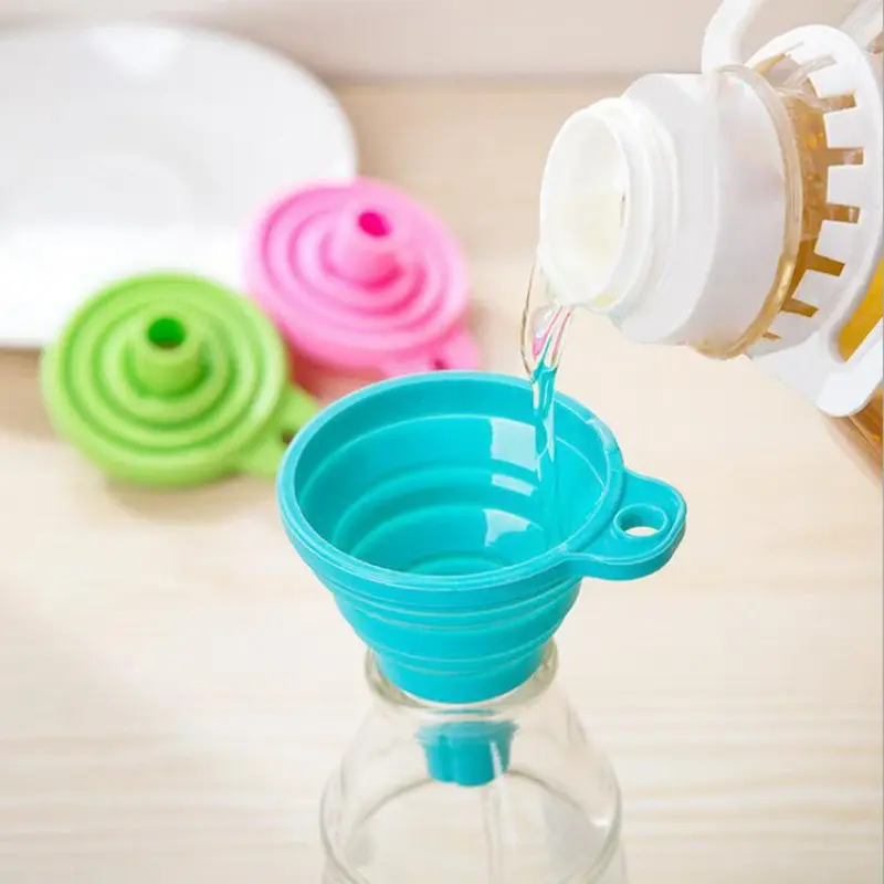 Thumbnail: Car Engine Funnel Silicone Liquid Funnel Washer Fluid Change Foldable Portable A
