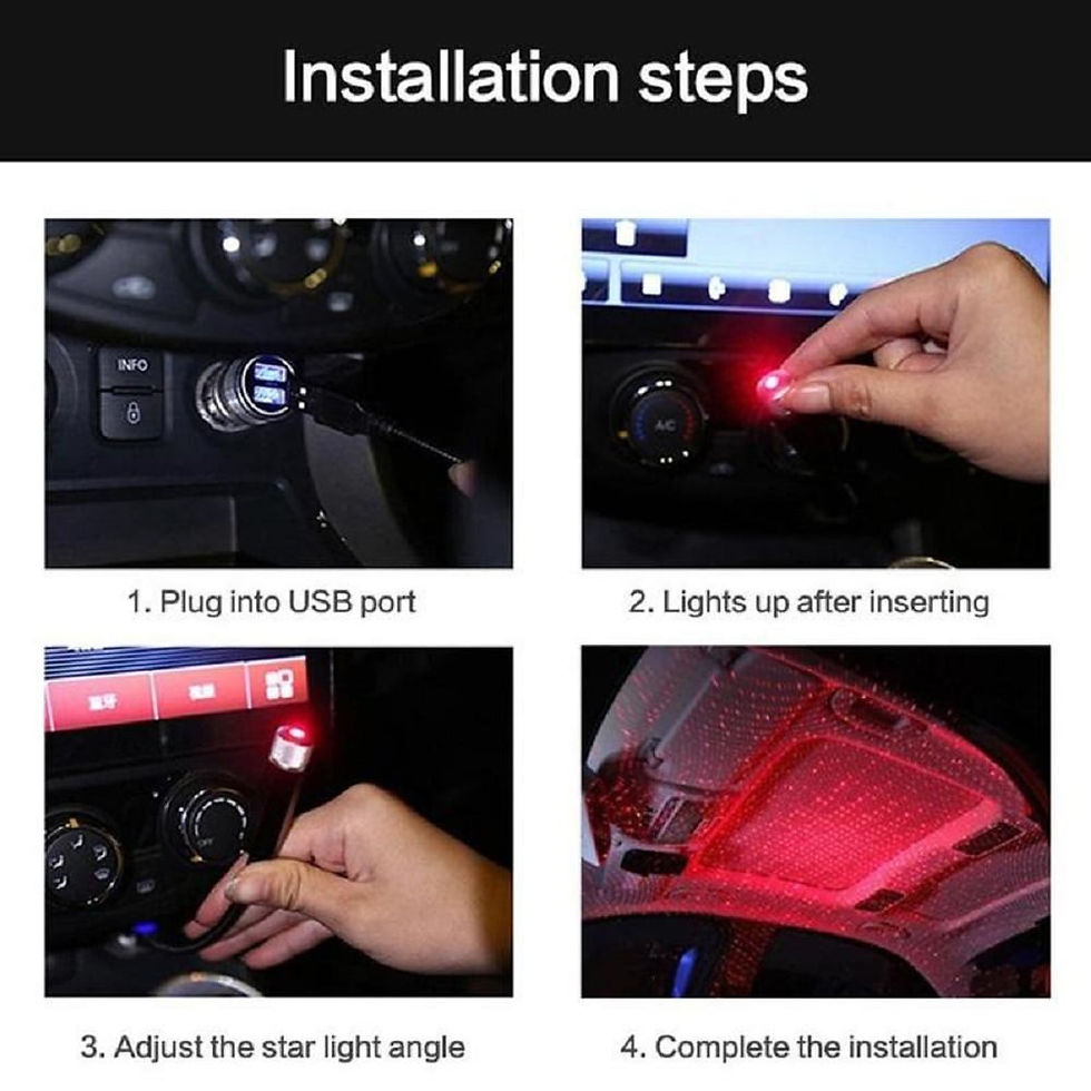Thumbnail: AUTOXBERT Car Interior Roof LED Star Light Atmosphere Starry Sky Night USB ..