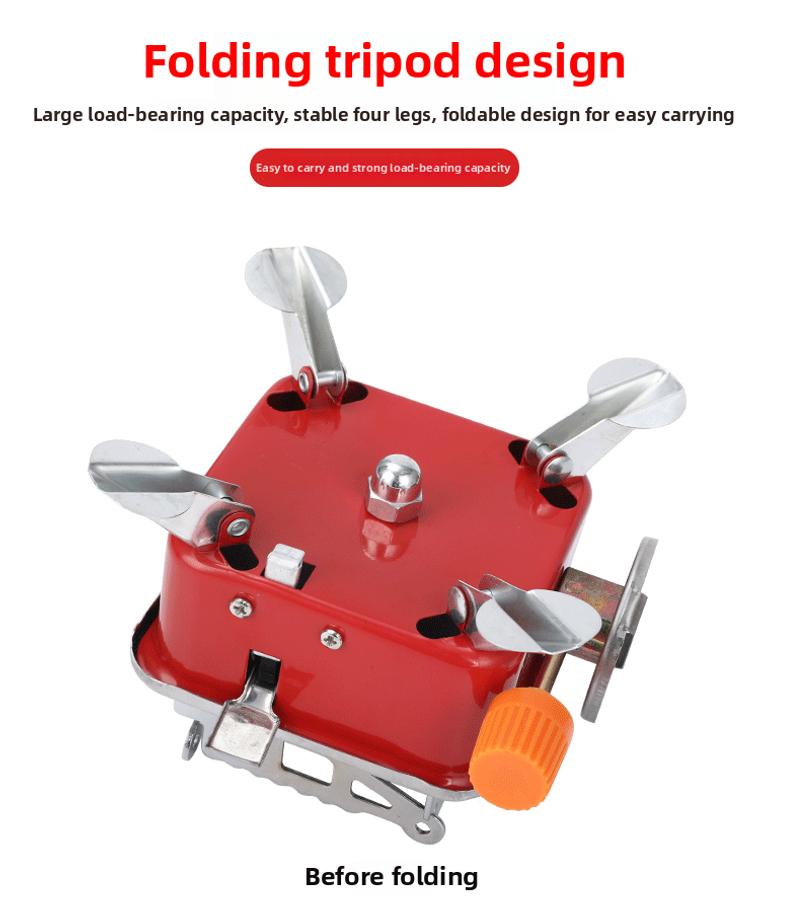 Thumbnail: Ultralight Camping Stove Portable Mini Outdoor Folding Metal Camping Gas Stove W