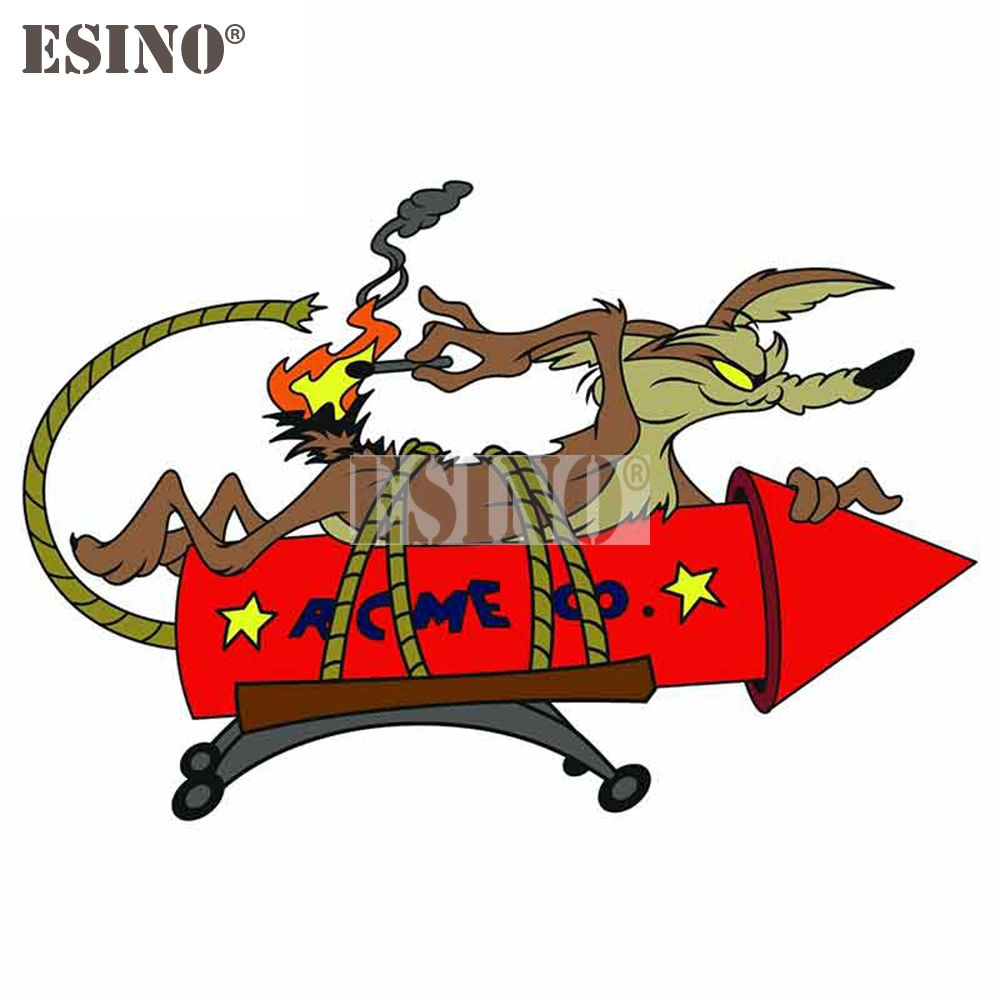 Car Styling Creative FunnyWile E Coyote ACME Rocket Vinyl Decal Decorative Stick
