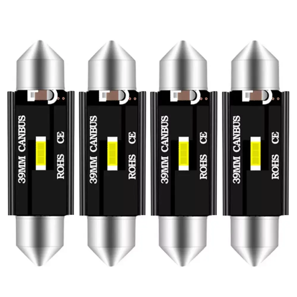4Pcs Festoon 31mm 36mm 39mm 41mm Super Bright CSP LED Bulbs C3W C5W C10W Canbus