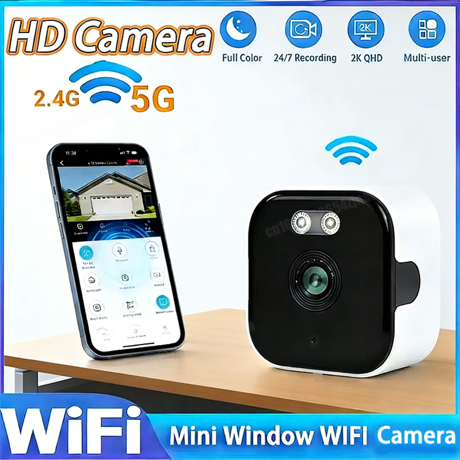 Mini Window Camera Replaces Outdoor Cameras 2.4/5GHz WiFi Camera 3MP Resolution