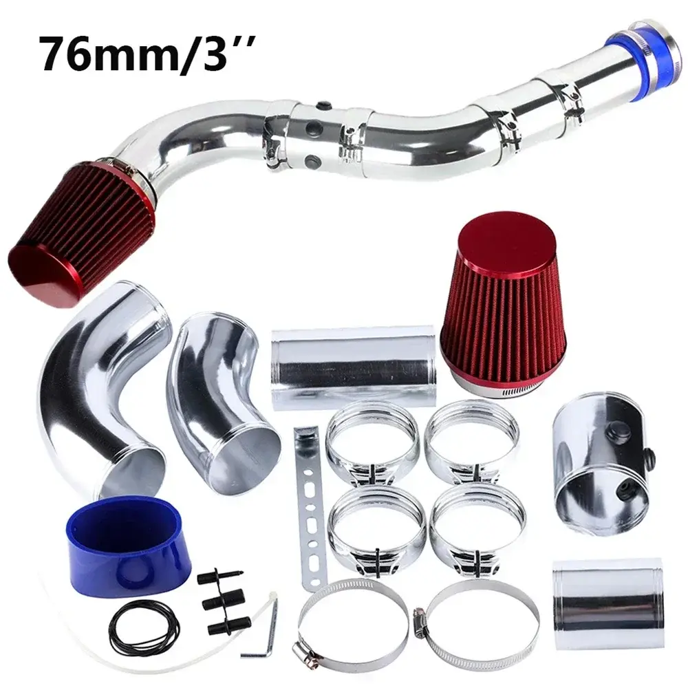 76mm 3" Universal Car Cold Air Intake System with Air Filter Auto Aluminium Inta