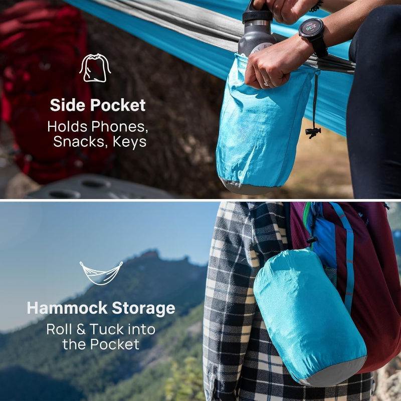 Thumbnail: Camping Hammock Portable Hammocks with Tree Straps Attached Carry Bag Perfect fo
