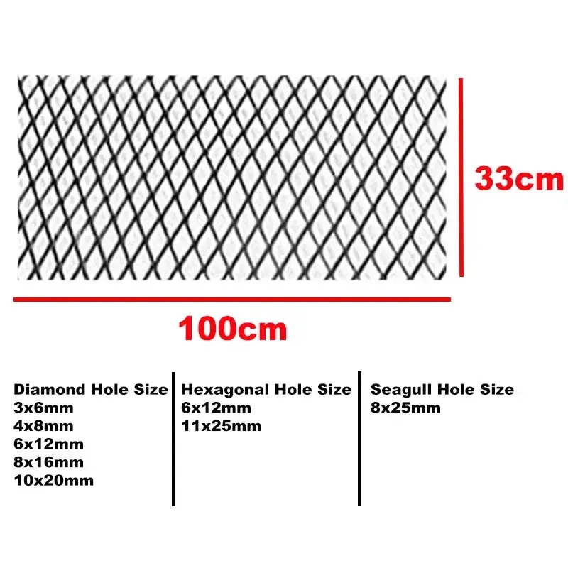Thumbnail: 100x33cm Universal Aluminum Alloy Car Grill Mesh Auto Bumper Grille Cover Net Pr