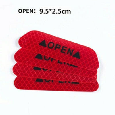 Thumbnail: 4Pcs/set Car Door Stickers Universal Safety Warning Mark OPEN High Reflective Ta