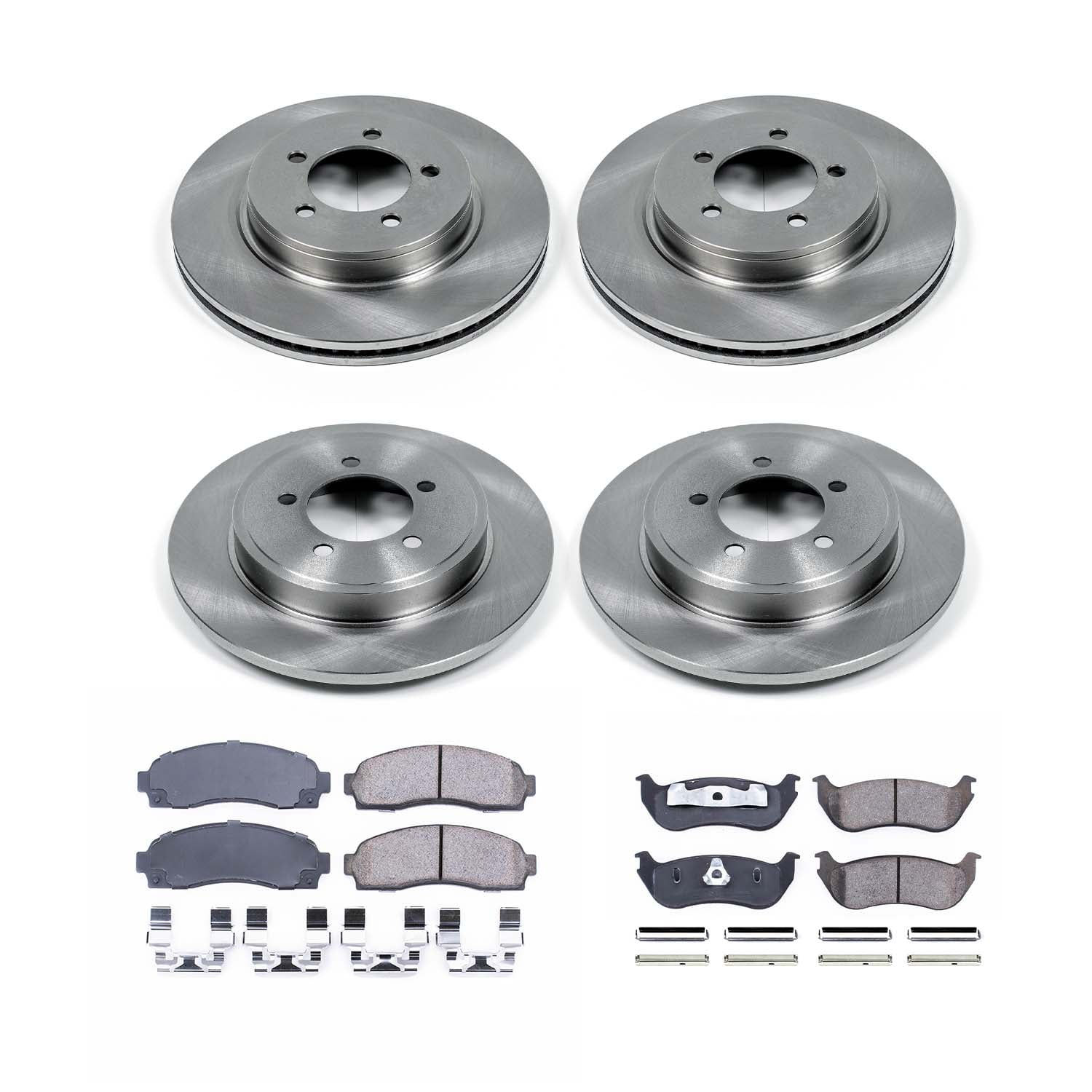 Ultimate Brakes Front and Rear Ceramic Brake Pad and Rotor Kit with Hardwar..