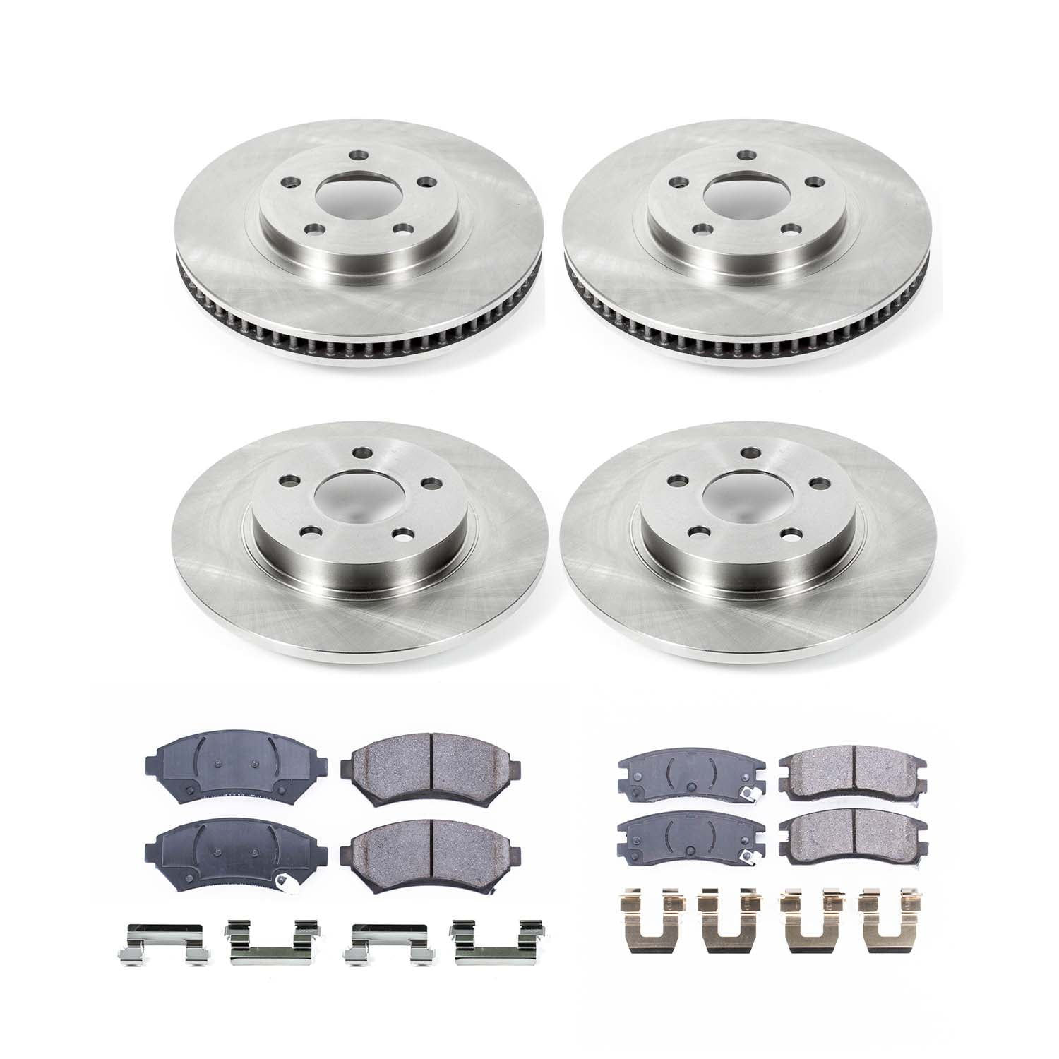 Ultimate Brakes Front and Rear Semi-Metallic Brake Pad and Rotor Kit with H..