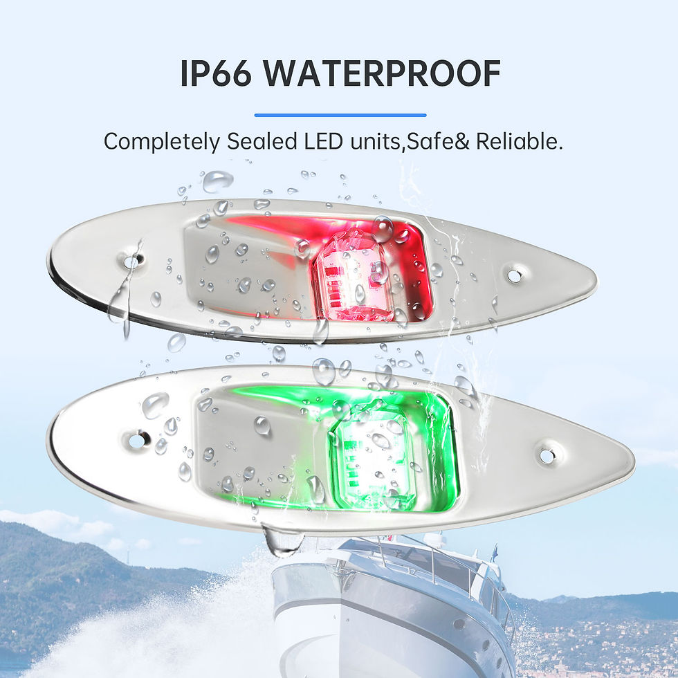 Thumbnail: Red Green Navigation Light Stainless Steel Marine Navigation Lamp LED Side Light