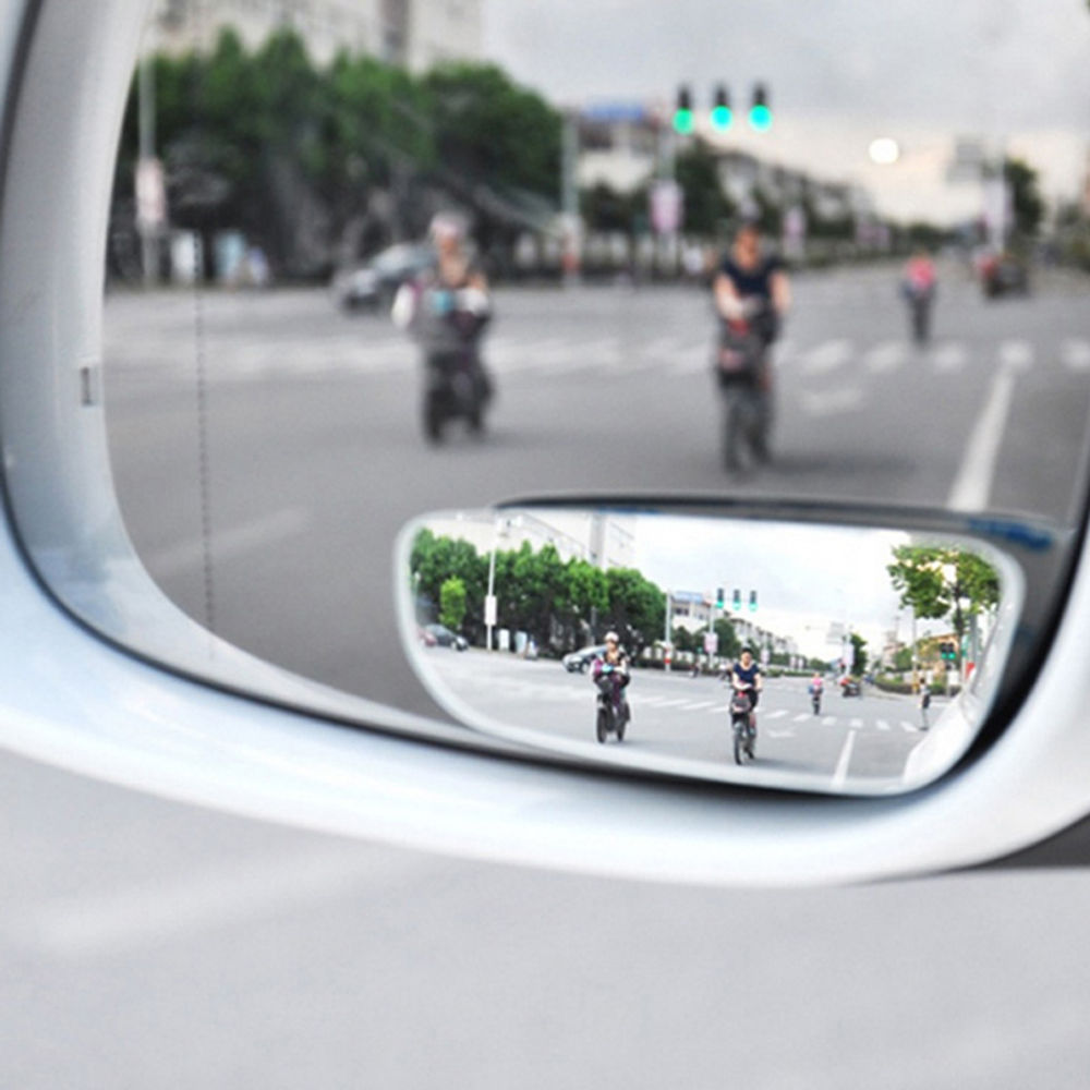 2PCS Car Blind Spot Mirror Adjustable 360 Degree Frameless Rearview Wide Angle R