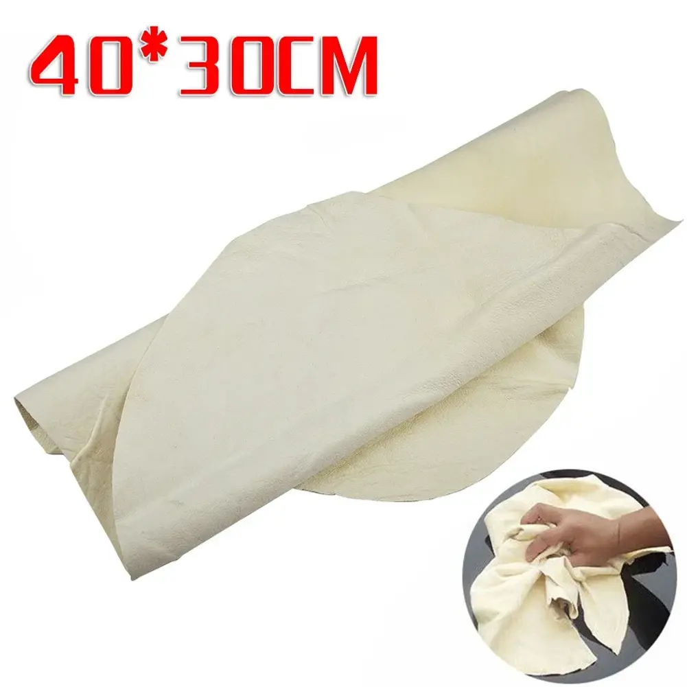 Natural Chamois Car Care Cleaning Cloth Sheepskin Wash Rag Suede Ultra Absorbent