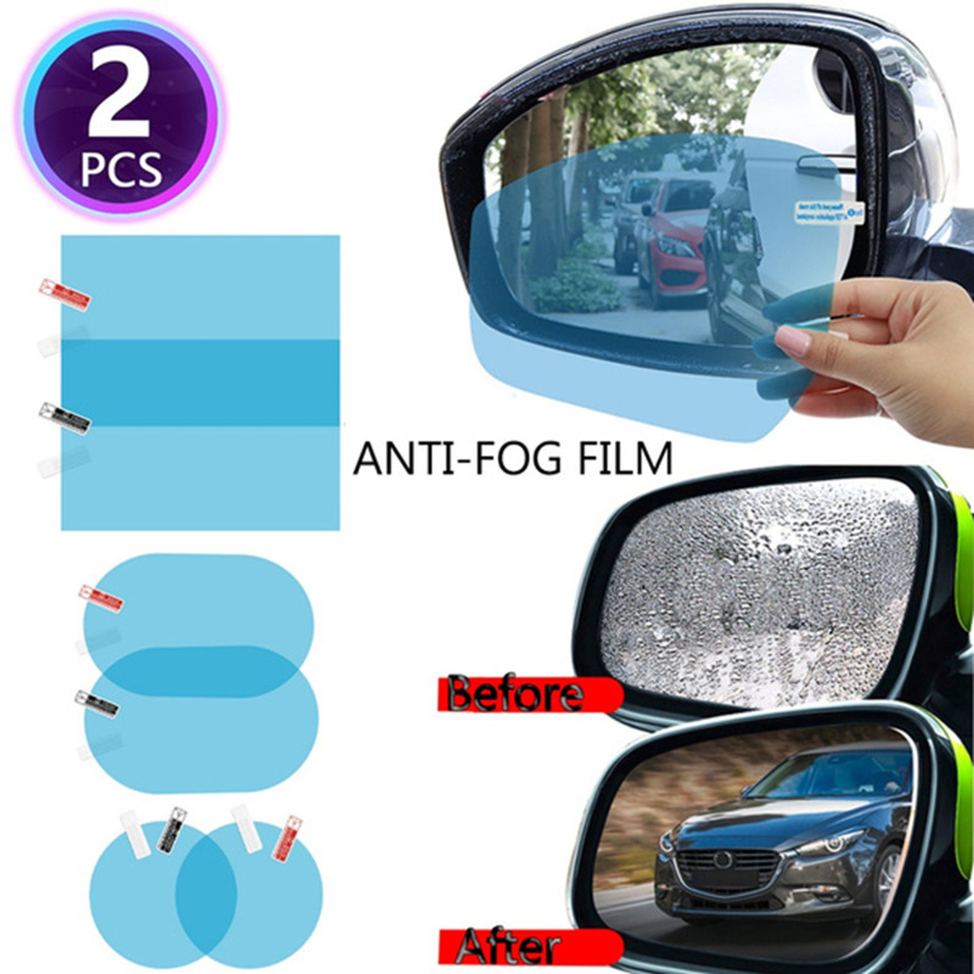 Rainproof Car Rearview Mirror Sticker Anti-fog Protective Film Rain Shield Rearv