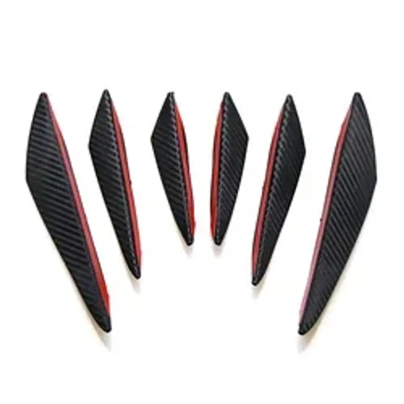 Thumbnail: 4/6Pcs Car Front Bumper Lip Decoration Diffuser Shunt Fin Body Spoiler Canard Va