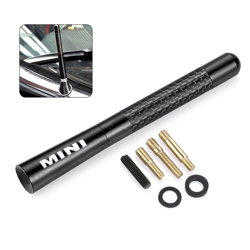 For Mini Car Roof Antenna Universal Decoration Carbon Fiber Aerial R55 R56 R60 R