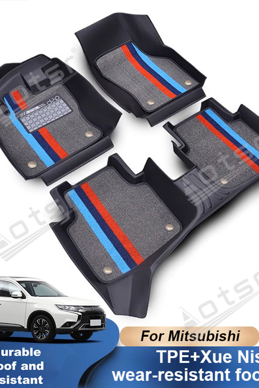 Car Interior mats For Mitsubishi Fully enclosed car THE Wear-resistant foot pads