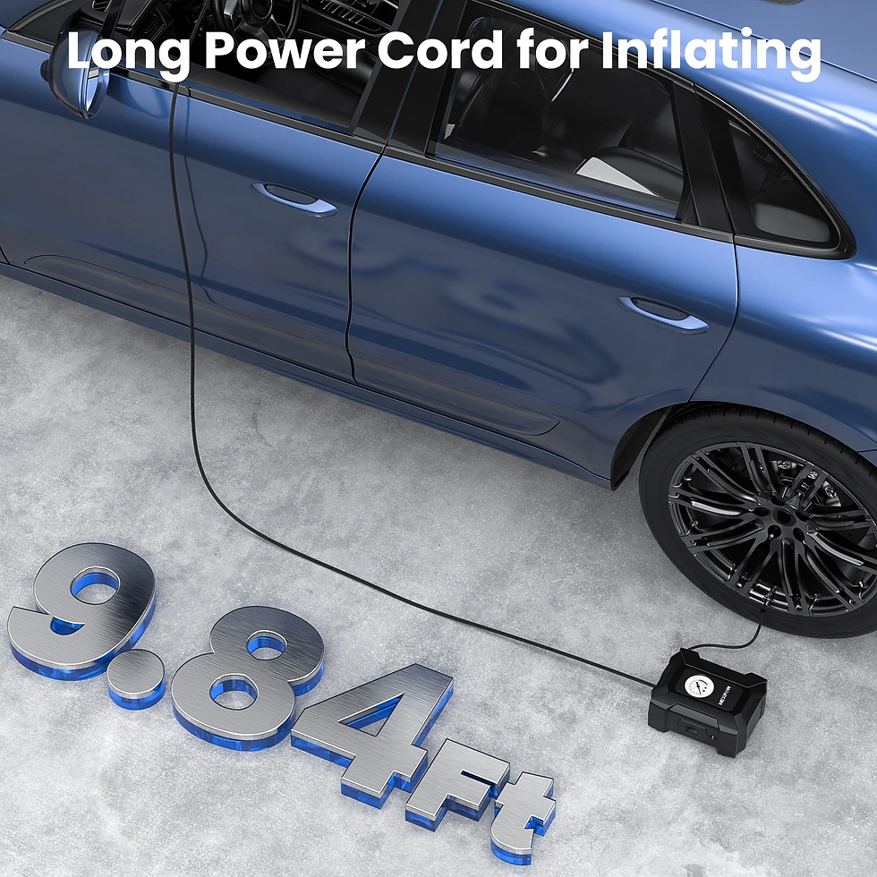 Thumbnail: Tire Inflator, Portable Air Compressor Air Pump for Tires, 12V 150 PSI Electric 