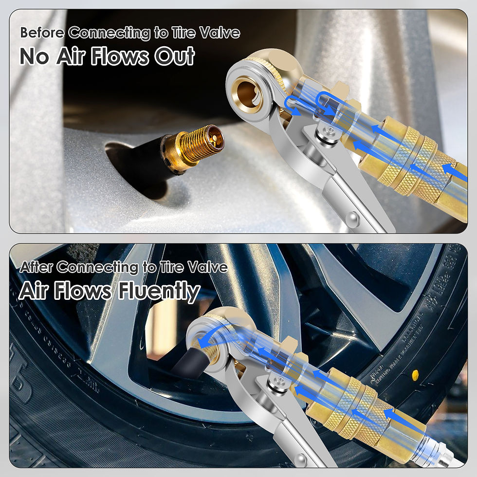 Thumbnail: 2Pcs Closed Ball Tire 1/4inch FNPT Durable Closed Flow Tire Inflator Air Car Tir