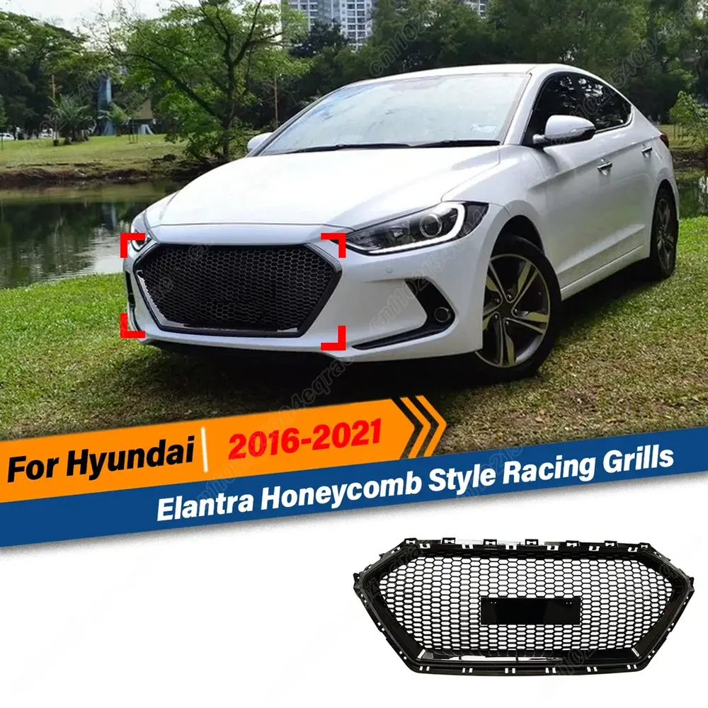 Front Bumper Splitter For Hyundai Elantra 2016 2017 2018 2019 2020 2021 Honeycom