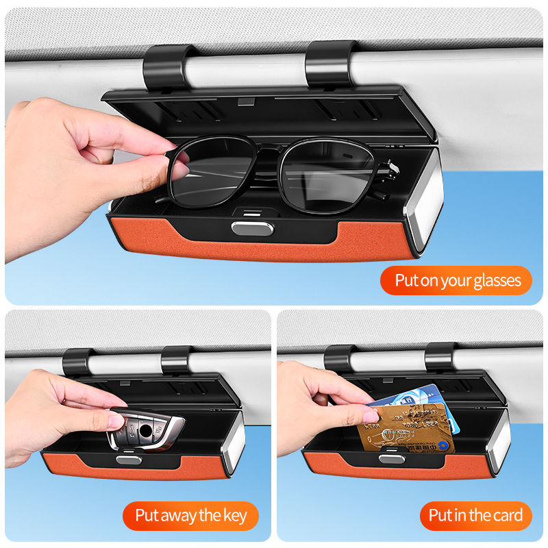 Thumbnail: Universal multifunctional car sunshade glasses protection box, sunglasses and su