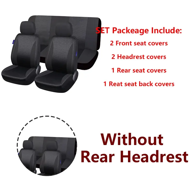 Thumbnail: AUTO PLUS Checkered Polyester Patchwork Mesh Fabric Universal Unisex Car Seat Co