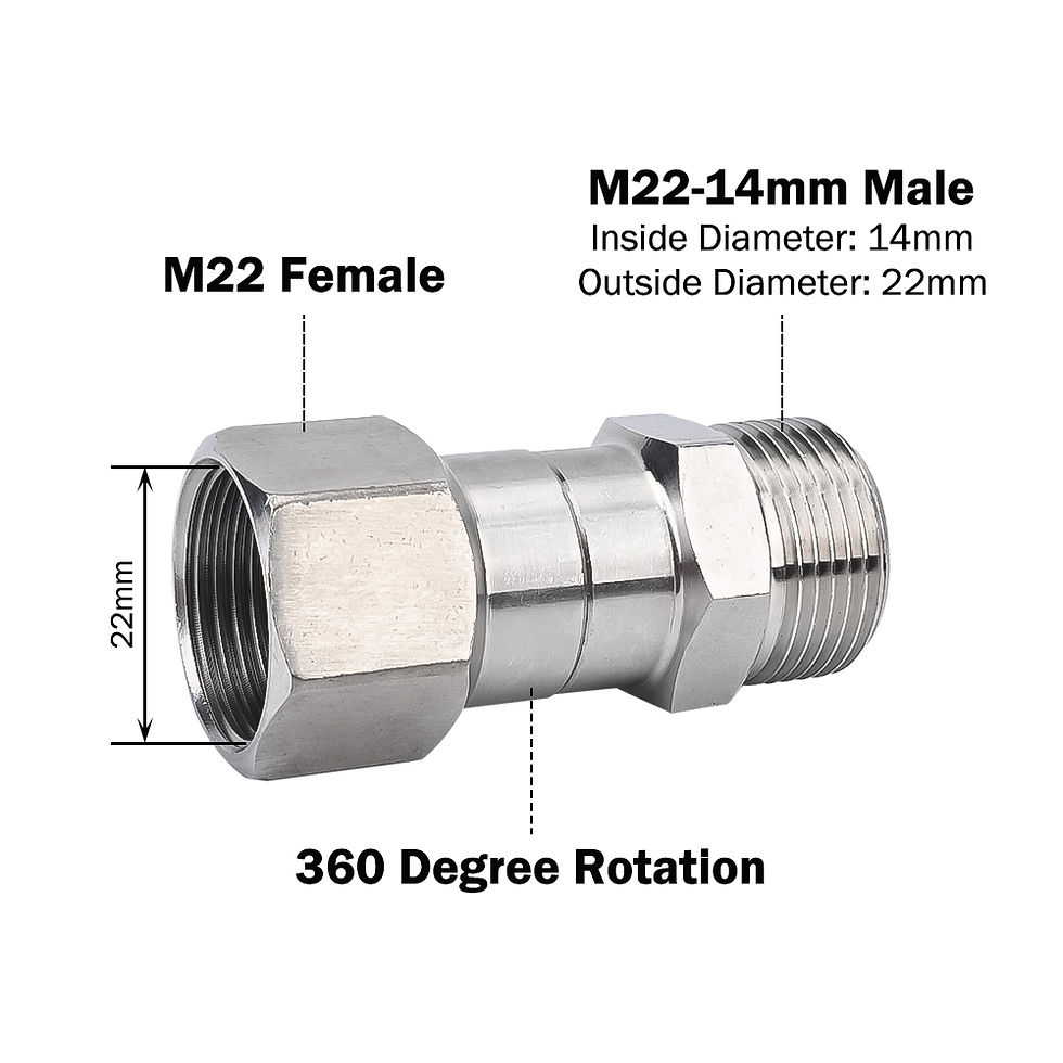 Thumbnail: High Pressure Washer Swivel Joint Connector Hose Fitting M22 14mm Anti-tangle Th