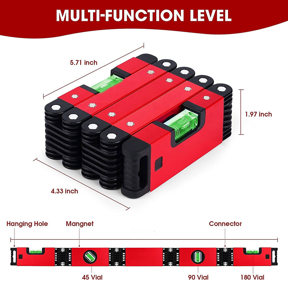 Thumbnail: Hanru Foldable Level, 24 Inch Multi-Angle Measurement Woodworking Tools wit..
