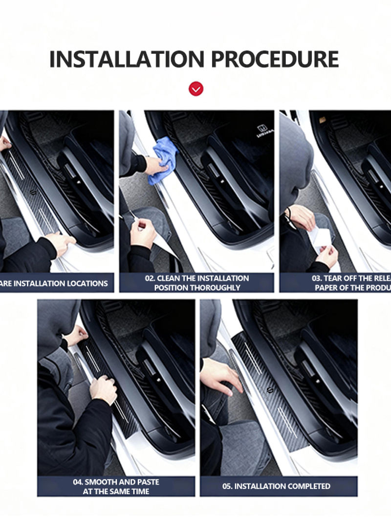 Thumbnail: Car Carbon Fiber Door Sill Anti-Scratch Guard Sticker Accessories For Leapmotor