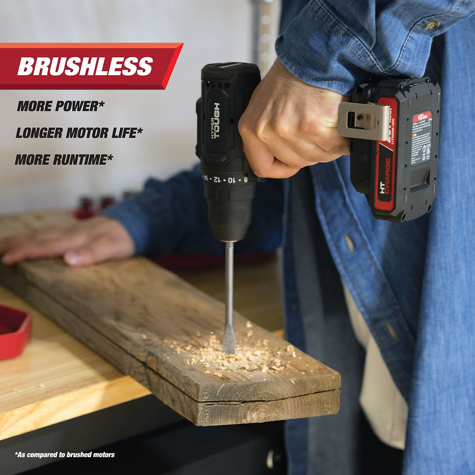 Thumbnail: Hyper Tough 20V Max Brushless Cordless Drill Driver with 1.5Ah Lithium-Ion ..