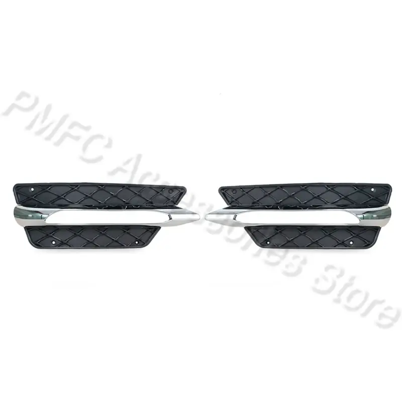 Thumbnail: Car Front Bumper Grilles Black Chromium Fog Light Cover For Mercedes-Benz W204 C