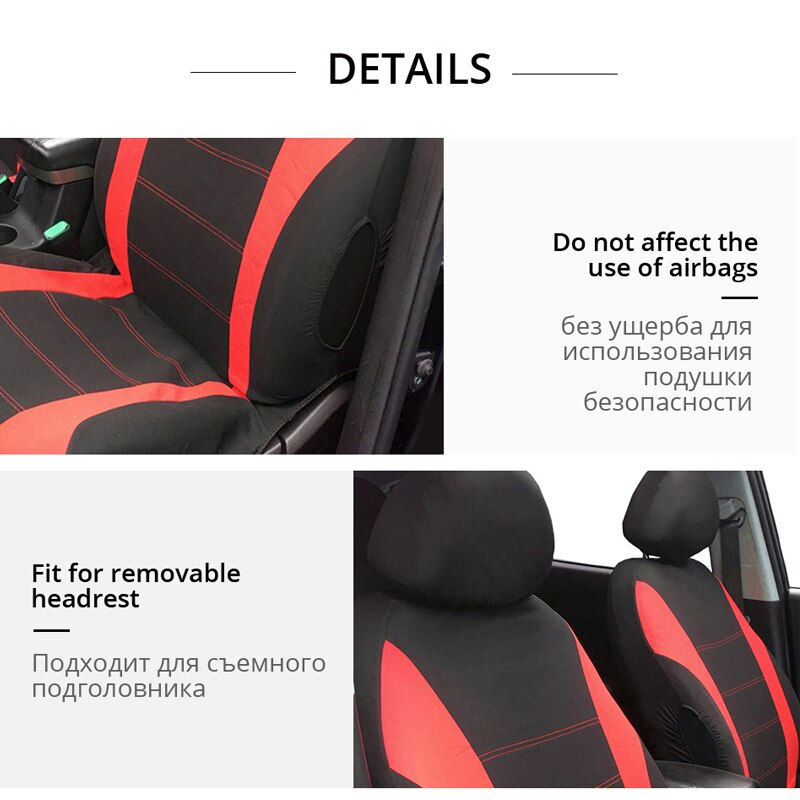 Thumbnail: Car Seat Covers Full Set Universal Breathable Fabric For Lada Priora Renault Log
