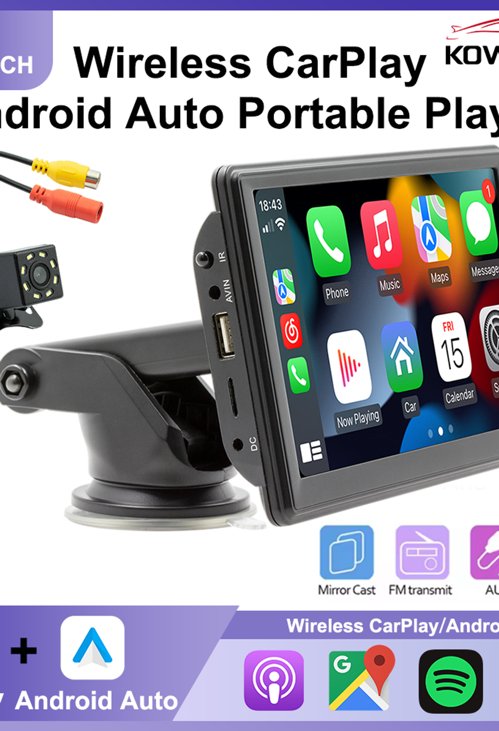 Universal 7 Inch Car Multimedia Screen BT Portable Digital FM Radio Wireless Car