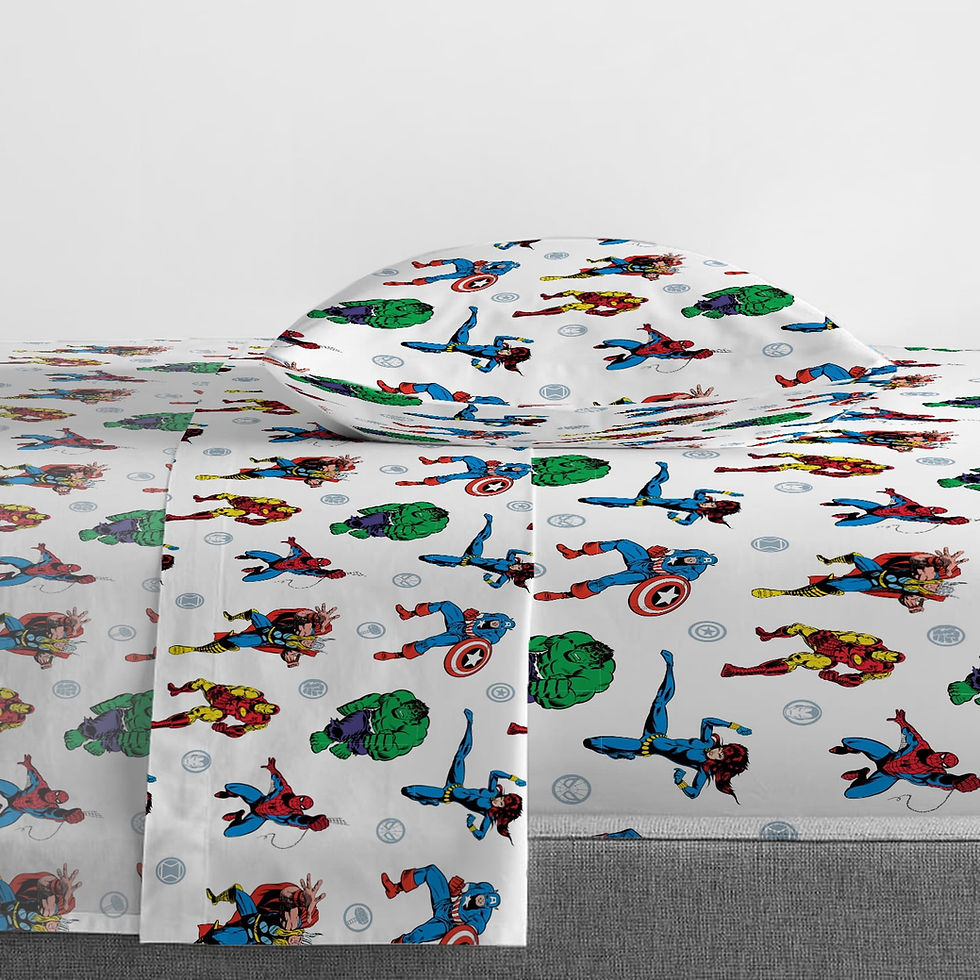 Thumbnail: Marvel Avengers Fighting Team Multi-Color 4 Piece Twin Bed Set, 100% Microf..
