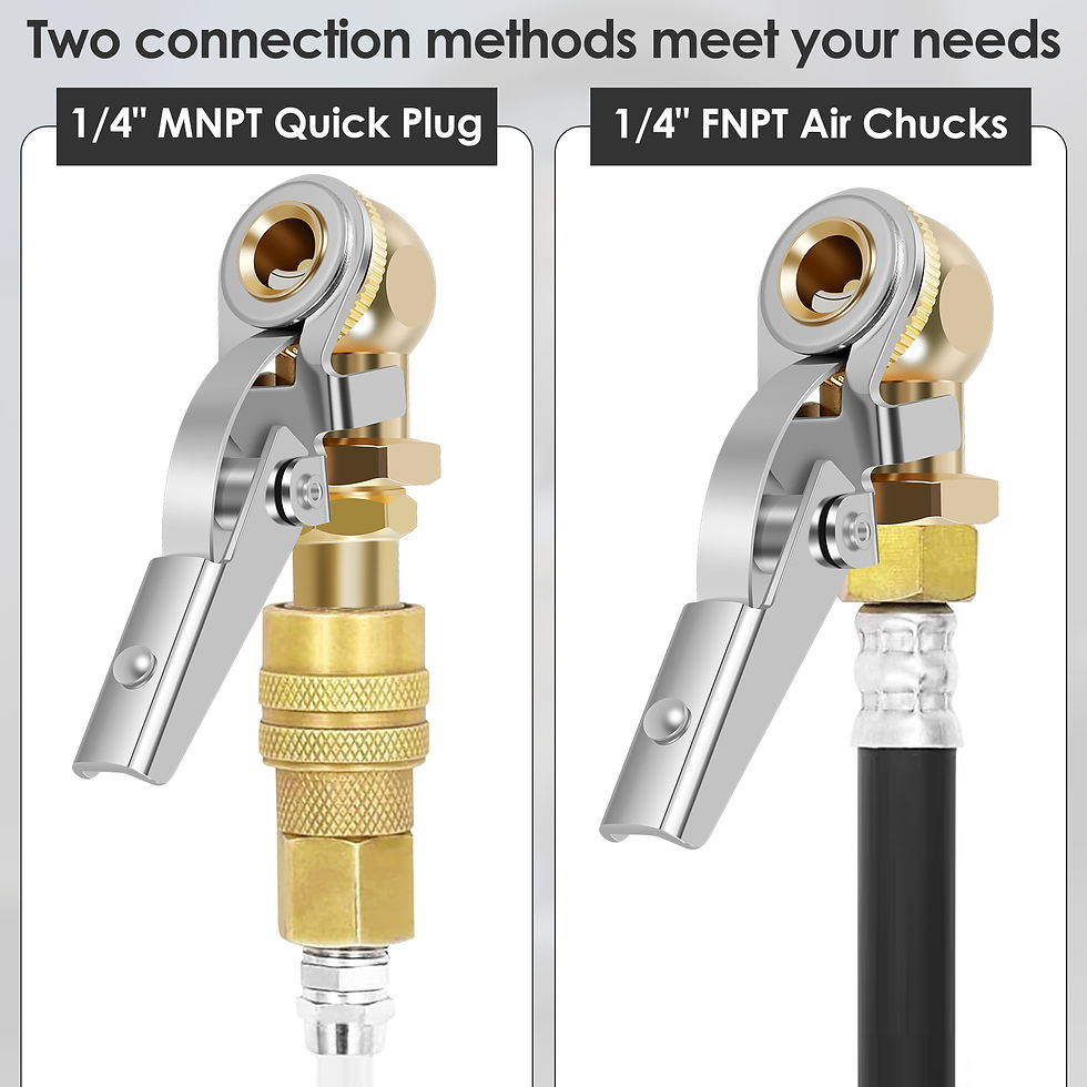 Thumbnail: 2Pcs Closed Ball Tire 1/4inch FNPT Durable Closed Flow Tire Inflator Air Car Tir