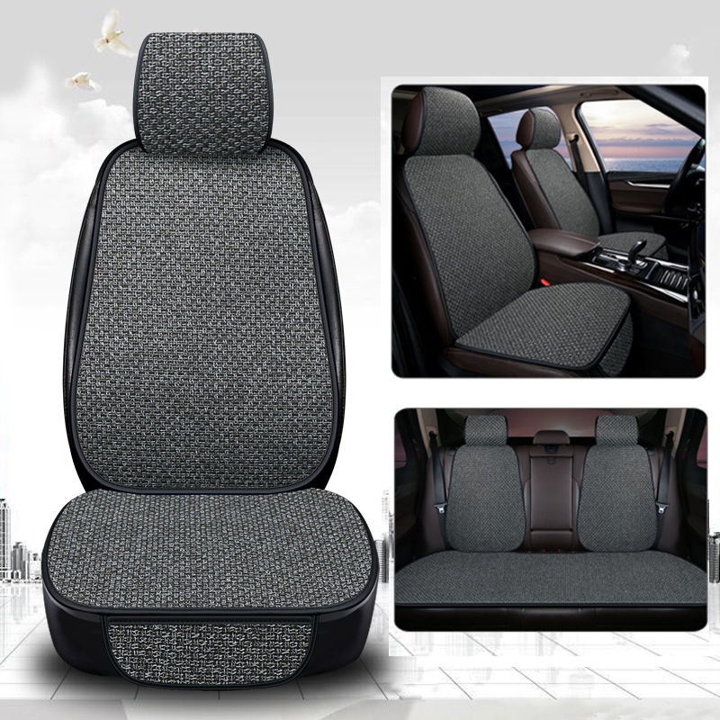 New Flax Car Seat Cover Protector Linen Front Rear Back Cushion Protection Pad M