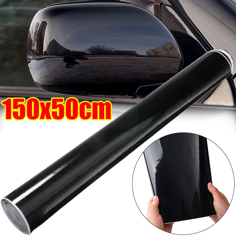 Automotive High Gloss Vinyl Wrap Grade PVC Black with Removable Adhesive for Car