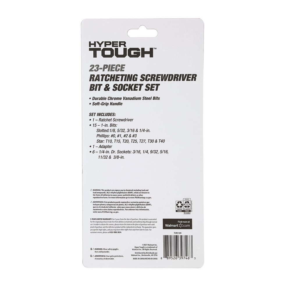 Thumbnail: Hyper Tough 23 Piece Ratchet Interchangeable Screwdriver