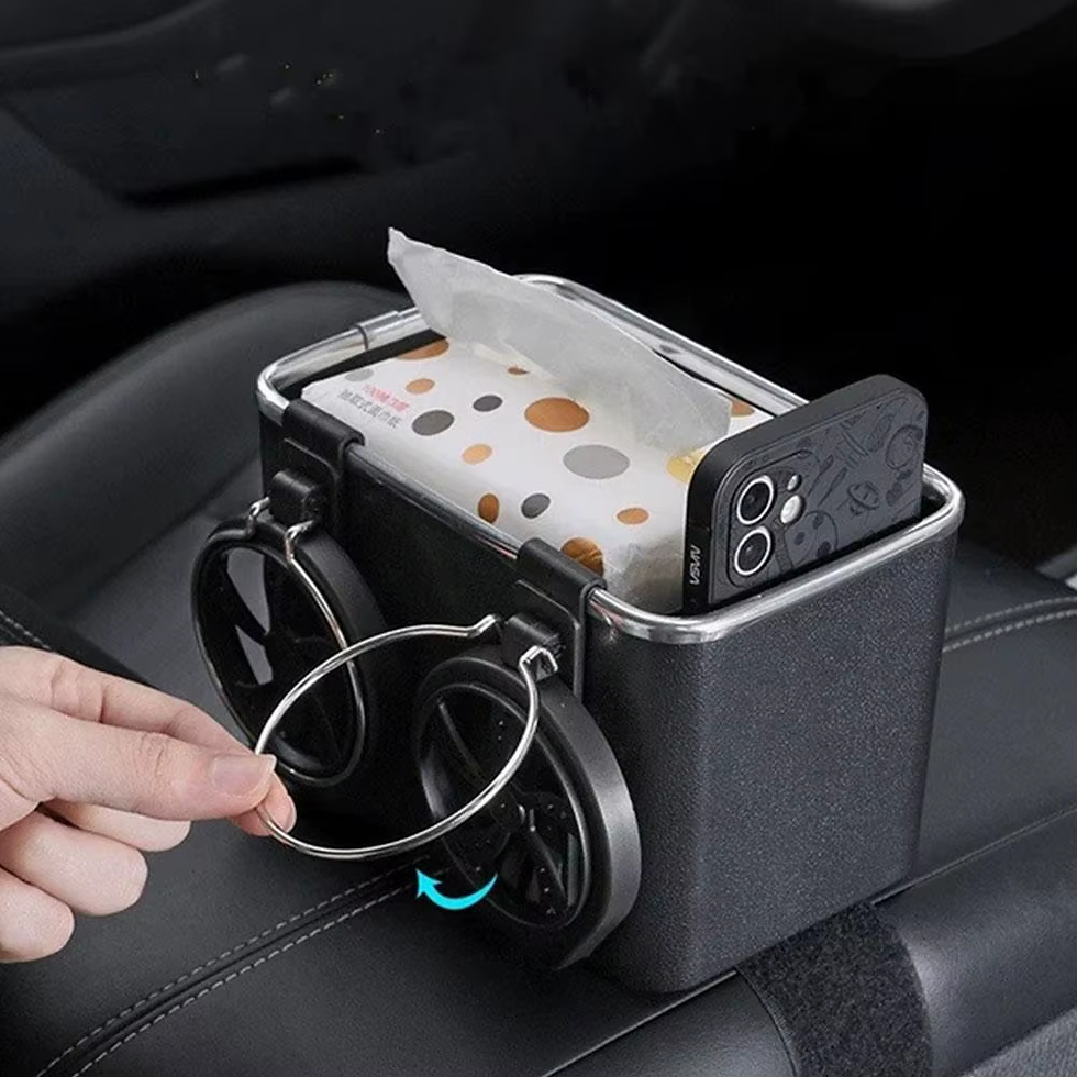 Thumbnail: Car Armrest Storage Box – Removable Console Organizer with Cup Holder