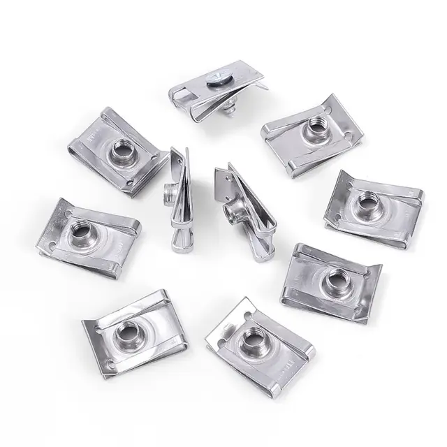 Thumbnail: Auto Stainless Steel U-clip with Threaded Nut Clip Piece Auto Bumper Fender Fast