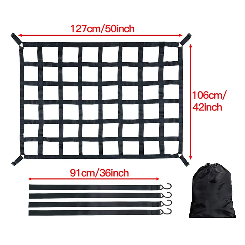 Thumbnail: PVC Webbing Cargo Net for Car Roof Heavy Duty Truck Pickup SUV Van Roof Rack Saf