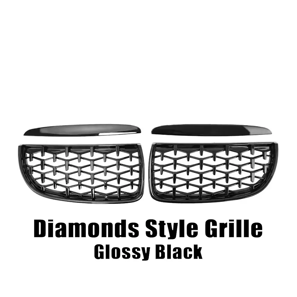Thumbnail: XVIP Matte Black Double Line Style Upper Grilles For BMW 3-Series E90 E91 2005-2